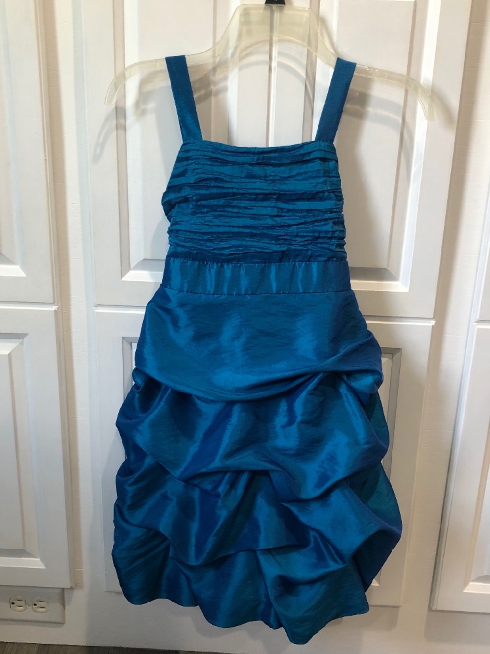 BCX Girl Teal Sateen Mini Bubble Dress Size 14 Homecoming Prom